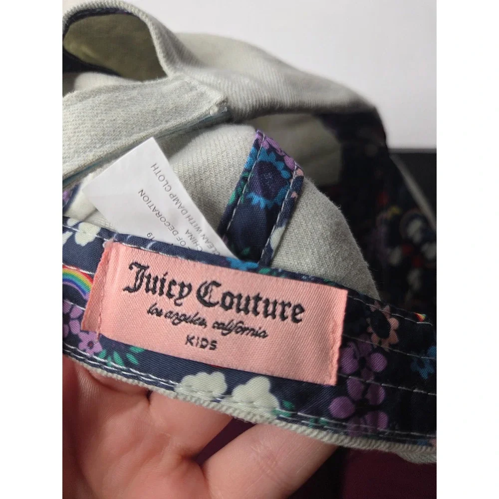 Juicy Couture Kids Grey Twill Baseball Cap Sequin Tassel Logo‎ Hat NWT